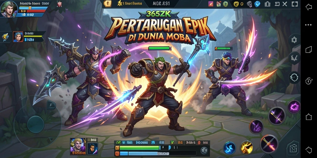 Tampilan gameplay seru dalam pertarungan 365ZK yang menegangkan.