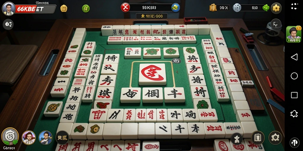 Tampilan gameplay Mahjong yang mendebarkan di 66KBET.