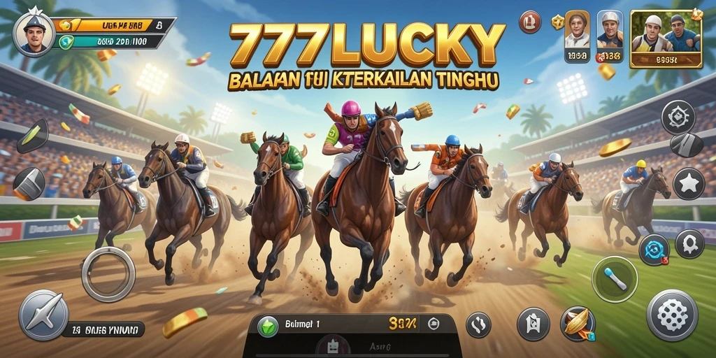 Screenshot gameplay 777LUCKY menampilkan aksi balapan yang seru dan grafis menawan.
