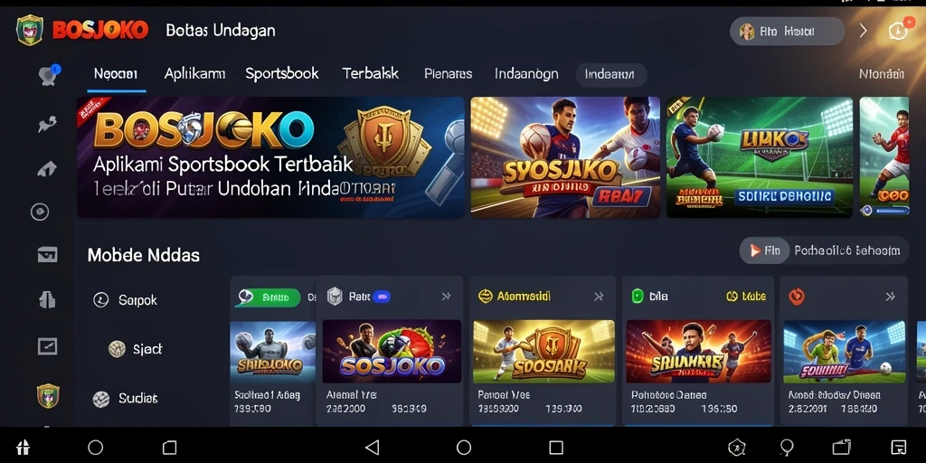 Tampilan gameplay menarik dari aplikasi Sportsbook BOSJOKO.