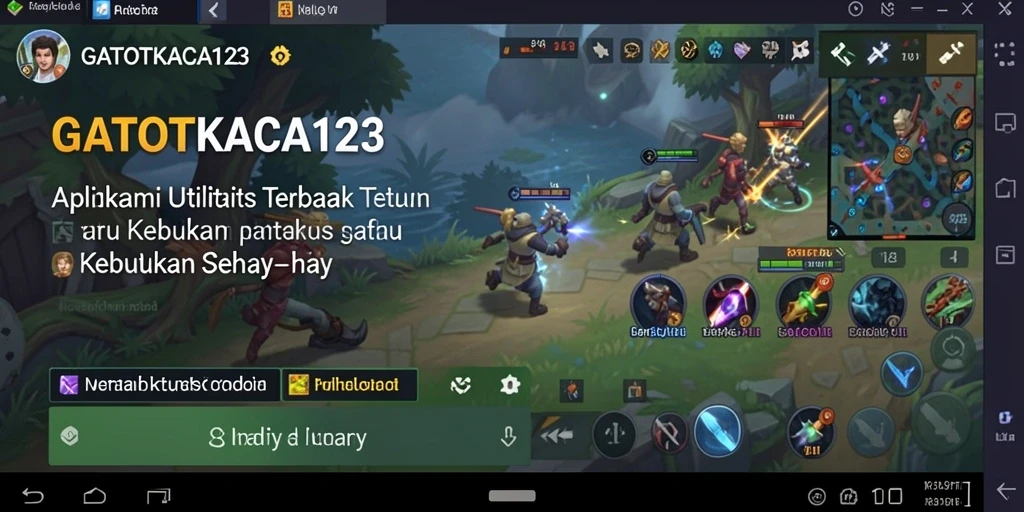 Tampilan utama GATOTKACA123 dengan fitur utilitas yang lengkap.
