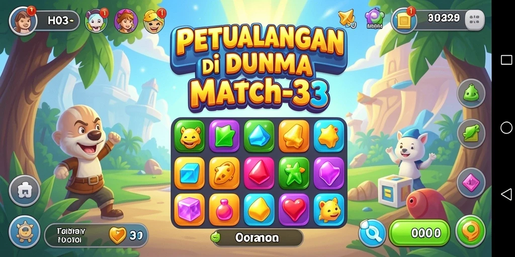 Tampilan memukau dari H03 menampilkan keseruan permainan Match-3.