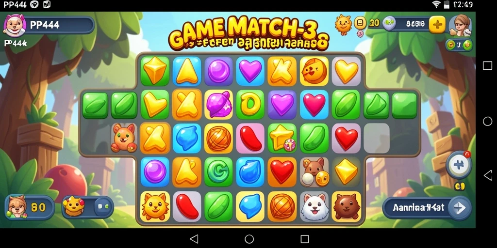 Screenshot gameplay menampilkan kombinasi permata yang menarik.