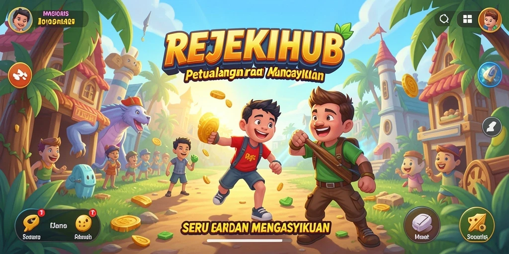 Screenshot utama REJEKIHUB menampilkan gameplay Arcade yang seru.