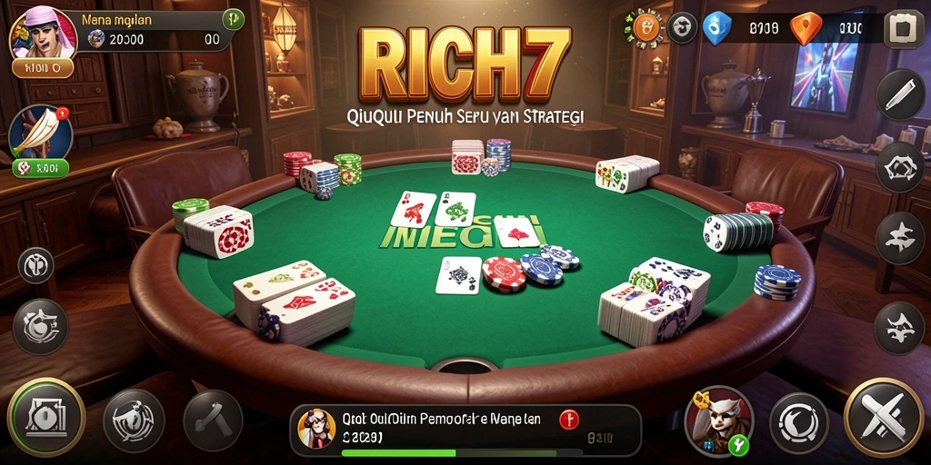Screenshot RICH7 menunjukkan gameplay seru dari permainan QiuQiu.