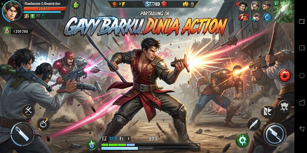 Tampilan gameplay seru di ST789 dengan pertarungan yang mendebarkan.