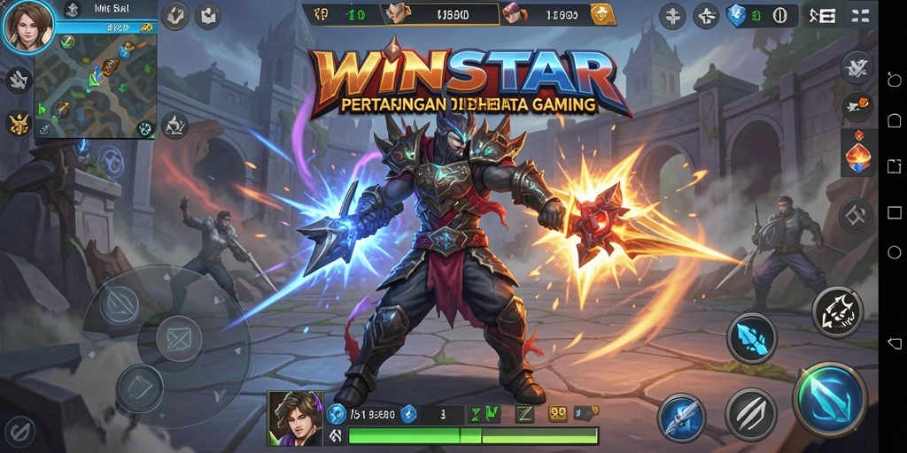Tampilan aksi seru dari pertarungan dalam WINSTAR.
