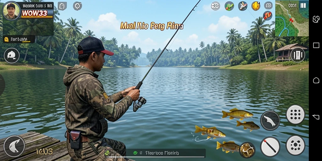 Tampilan gameplay WOW33 yang menangkap sensasi memancing dengan menyenangkan.